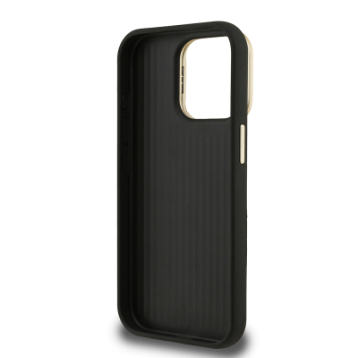Apple iPhone 15 Pro Max Kılıf Guess Orjinal Lisanslı Grained Yazı Logolu Kamera Standlı Kapak - 18