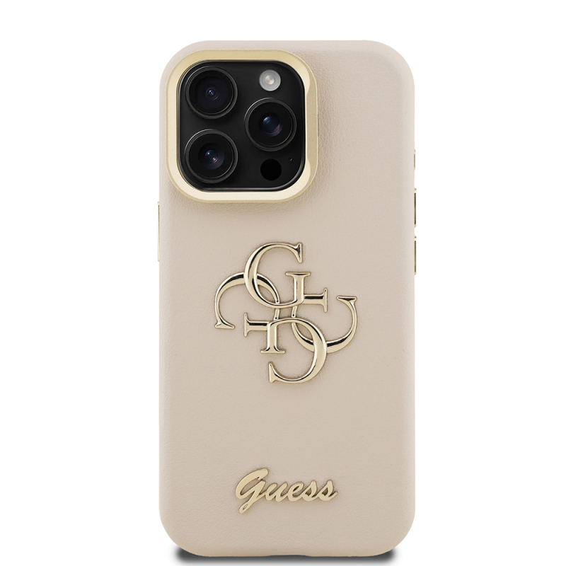 Apple iPhone 15 Pro Max Kılıf Guess Orjinal Lisanslı Grained Yazı Logolu Kamera Standlı Kapak - 21