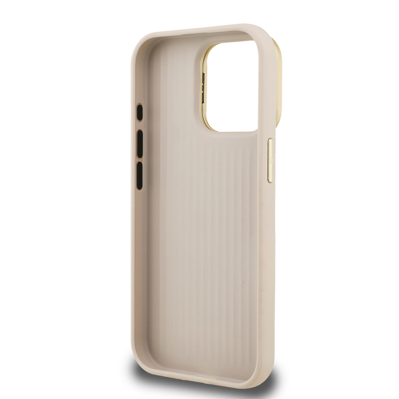 Apple iPhone 15 Pro Max Kılıf Guess Orjinal Lisanslı Grained Yazı Logolu Kamera Standlı Kapak - 25