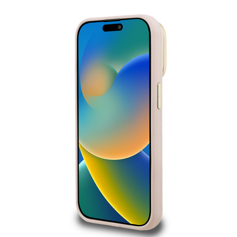 Apple iPhone 15 Pro Max Kılıf Guess Orjinal Lisanslı Grained Yazı Logolu Kamera Standlı Kapak - 30