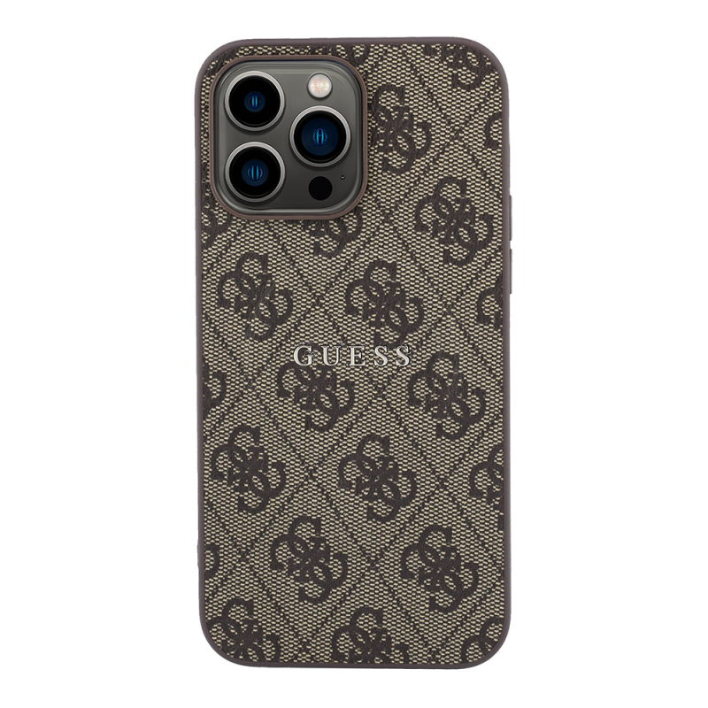 Apple iPhone 15 Pro Max Kılıf Guess Orjinal Lisanslı M-safe Kabartmalı 4G Desenli Yazı Logolu Kapak - 3