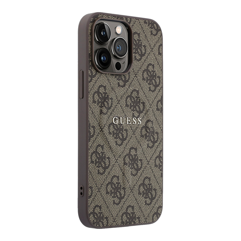 Apple iPhone 15 Pro Max Kılıf Guess Orjinal Lisanslı M-safe Kabartmalı 4G Desenli Yazı Logolu Kapak - 4