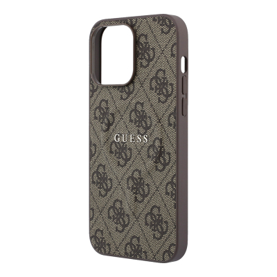Apple iPhone 15 Pro Max Kılıf Guess Orjinal Lisanslı M-safe Kabartmalı 4G Desenli Yazı Logolu Kapak - 6