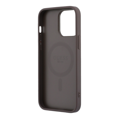 Apple iPhone 15 Pro Max Kılıf Guess Orjinal Lisanslı M-safe Kabartmalı 4G Desenli Yazı Logolu Kapak - 7