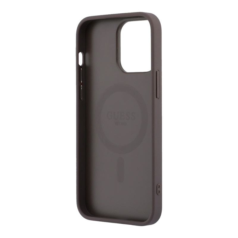 Apple iPhone 15 Pro Max Kılıf Guess Orjinal Lisanslı M-safe Kabartmalı 4G Desenli Yazı Logolu Kapak - 7