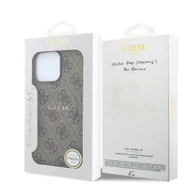 Apple iPhone 15 Pro Max Kılıf Guess Orjinal Lisanslı M-safe Kabartmalı 4G Desenli Yazı Logolu Kapak - 8