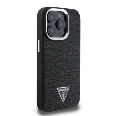 Apple iPhone 15 Pro Max Kılıf Guess Orjinal Lisanslı M-safe Şarj Özellikli Grained Triangle Kapak - 4