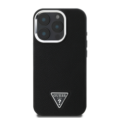 Apple iPhone 15 Pro Max Kılıf Guess Orjinal Lisanslı M-safe Şarj Özellikli Grained Triangle Kapak - 6