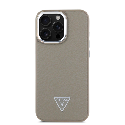 Apple iPhone 15 Pro Max Kılıf Guess Orjinal Lisanslı M-safe Şarj Özellikli Grained Triangle Kapak - 12