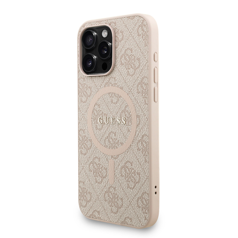 Apple iPhone 15 Pro Max Kılıf Guess Orjinal Lisanslı M-safe Şarj Özellikli PU Deri Bilek Askı İpli Yazı Logolu Kapak - 4