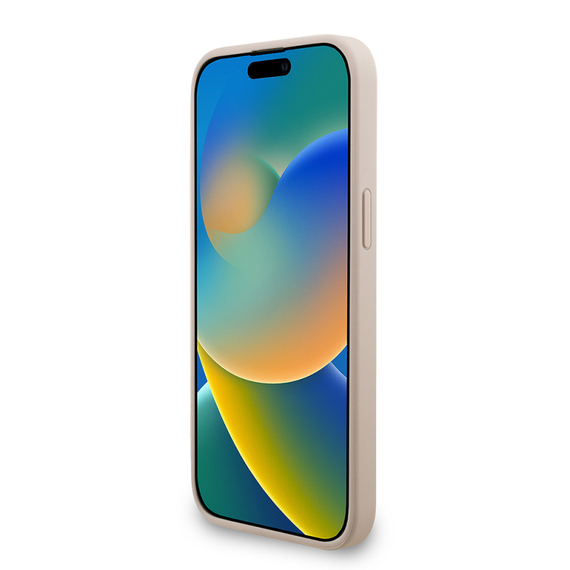 Apple iPhone 15 Pro Max Kılıf Guess Orjinal Lisanslı M-safe Şarj Özellikli PU Deri Bilek Askı İpli Yazı Logolu Kapak - 6