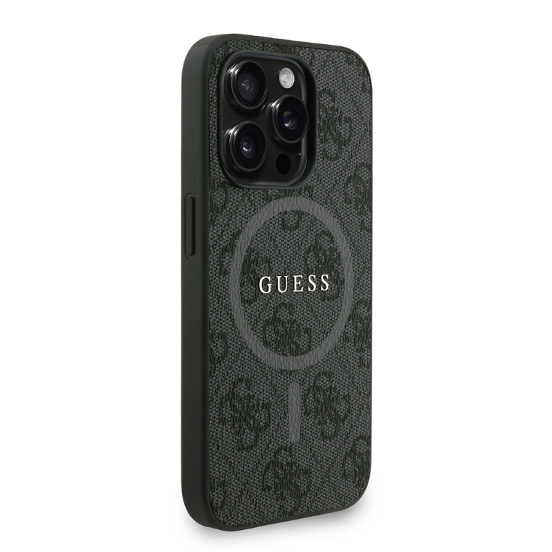 Apple iPhone 15 Pro Max Kılıf Guess Orjinal Lisanslı M-safe Şarj Özellikli PU Deri Bilek Askı İpli Yazı Logolu Kapak - 21