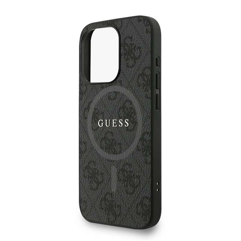 Apple iPhone 15 Pro Max Kılıf Guess Orjinal Lisanslı M-safe Şarj Özellikli PU Deri Bilek Askı İpli Yazı Logolu Kapak - 23
