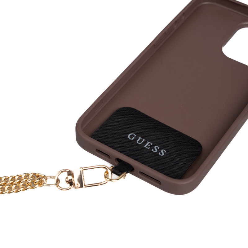 Apple iPhone 15 Pro Max Kılıf Guess Orjinal Lisanslı PU Deri 4G Büyük Metal Logolu Çapraz Vücut Askılı Kapak - 12