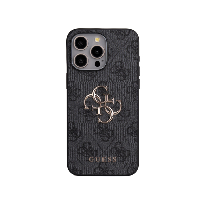 Apple iPhone 15 Pro Max Kılıf Guess Orjinal Lisanslı PU Deri 4G Büyük Metal Logolu Çapraz Vücut Askılı Kapak - 20