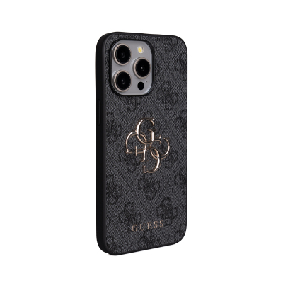 Apple iPhone 15 Pro Max Kılıf Guess Orjinal Lisanslı PU Deri 4G Büyük Metal Logolu Çapraz Vücut Askılı Kapak - 22