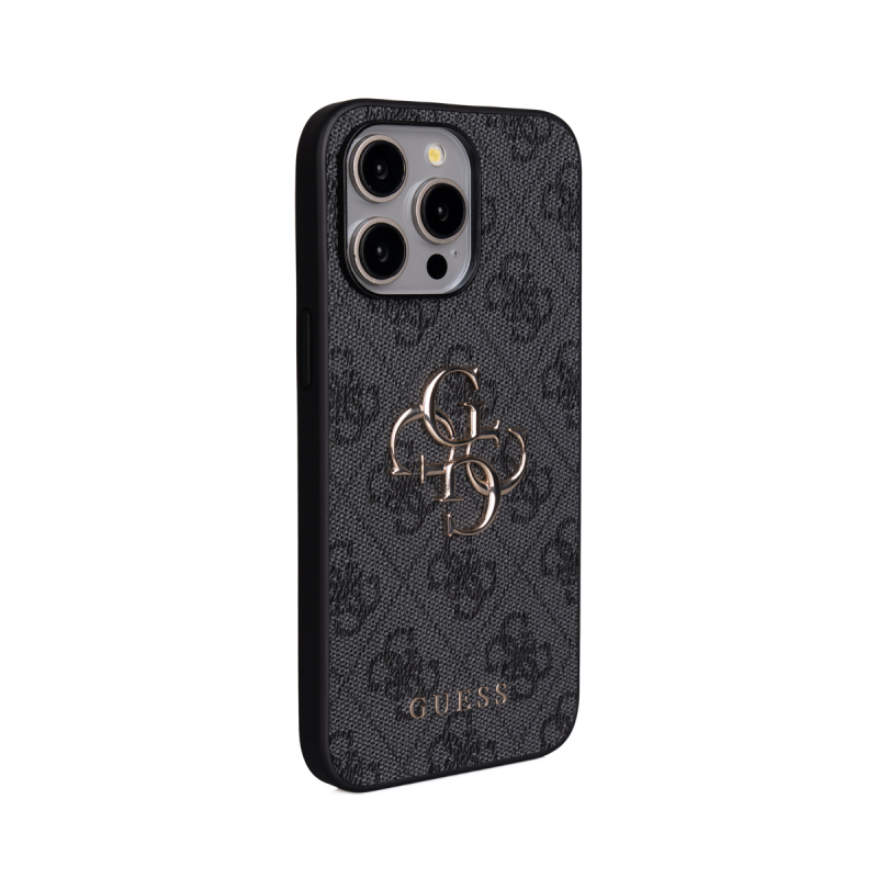 Apple iPhone 15 Pro Max Kılıf Guess Orjinal Lisanslı PU Deri 4G Büyük Metal Logolu Çapraz Vücut Askılı Kapak - 22