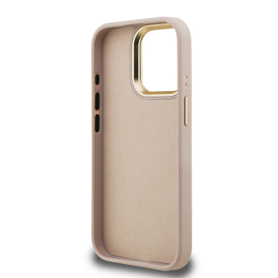 Apple iPhone 15 Pro Max Kılıf Guess Orjinal Lisanslı PU Deri 4G Desenli Metal Büyük 4G ve Yazı Logolu Kamera Standlı Kapak - 25