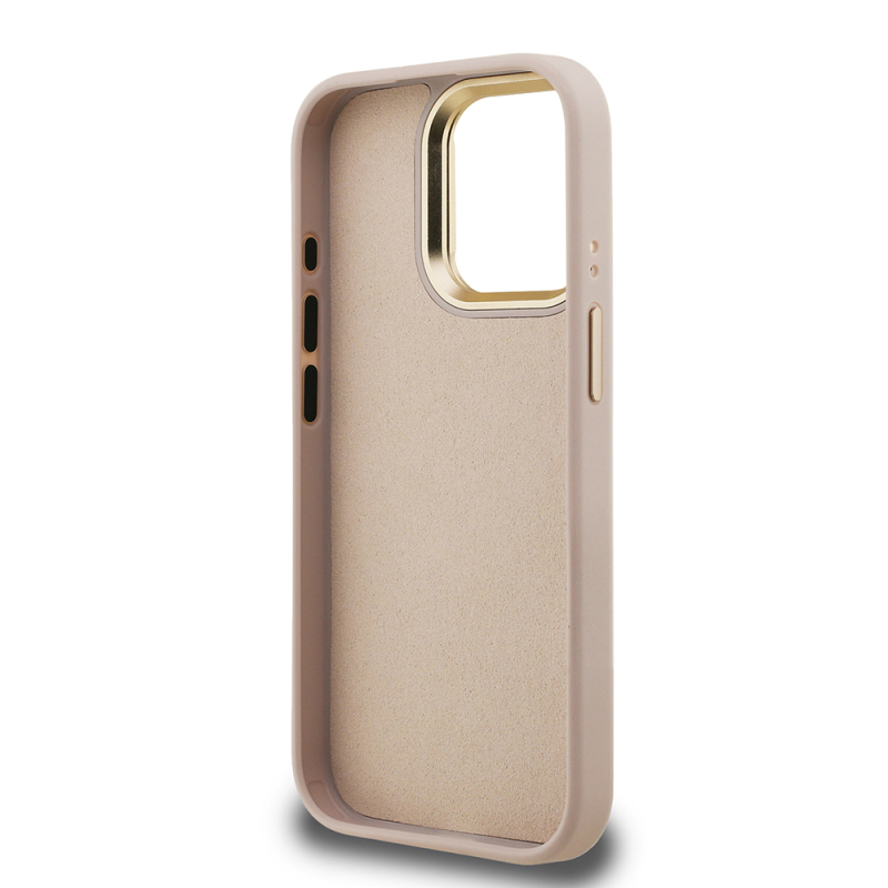 Apple iPhone 15 Pro Max Kılıf Guess Orjinal Lisanslı PU Deri 4G Desenli Metal Büyük 4G ve Yazı Logolu Kamera Standlı Kapak - 25