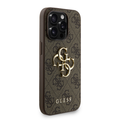 Apple iPhone 15 Pro Max Kılıf Guess Orjinal Lisanslı PU Deri Bilek Askı İpli Metal Büyük 4G ve Yazı Logolu Kapak - 7