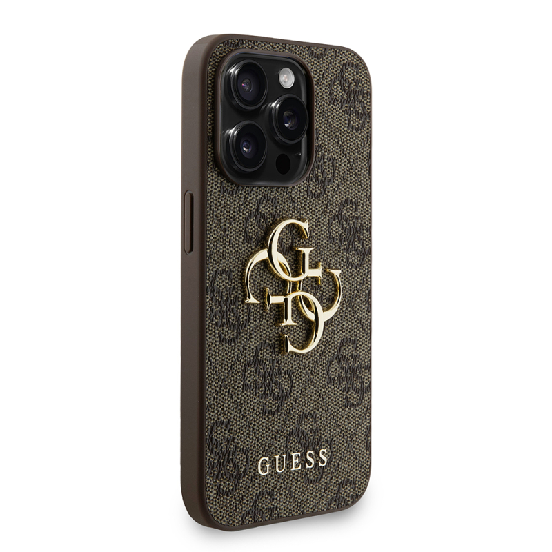 Apple iPhone 15 Pro Max Kılıf Guess Orjinal Lisanslı PU Deri Bilek Askı İpli Metal Büyük 4G ve Yazı Logolu Kapak - 7