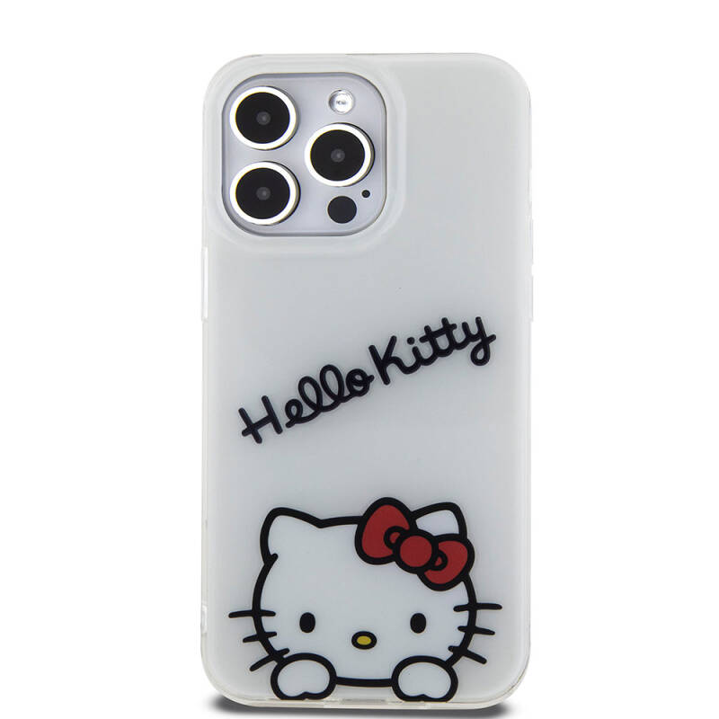 Apple iPhone 15 Pro Max Kılıf Hello Kitty Orjinal Lisanslı Askılı Yazı ve İkonik Logolu Daydreaming Kapak - 12