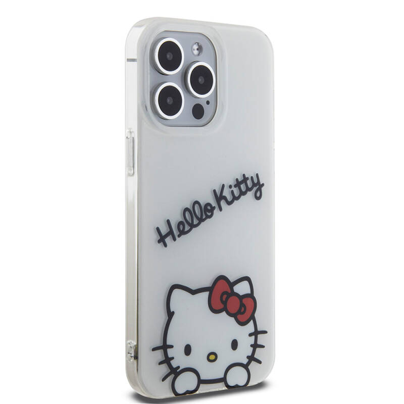 Apple iPhone 15 Pro Max Kılıf Hello Kitty Orjinal Lisanslı Askılı Yazı ve İkonik Logolu Daydreaming Kapak - 13
