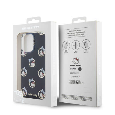 Apple iPhone 15 Pro Max Kılıf Hello Kitty Orjinal Lisanslı Elektroplating Kaplama Kabarcık Baskılı Kapak - 8