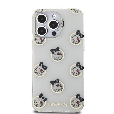 Apple iPhone 15 Pro Max Kılıf Hello Kitty Orjinal Lisanslı Elektroplating Kaplama Kabarcık Baskılı Kapak - 12
