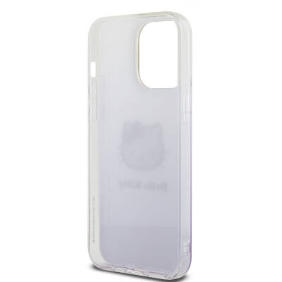 Apple iPhone 15 Pro Max Kılıf Hello Kitty Orjinal Lisanslı Yazı ve İkonik Logolu Elektroplating Kaplama Gradyan Kapak - 7
