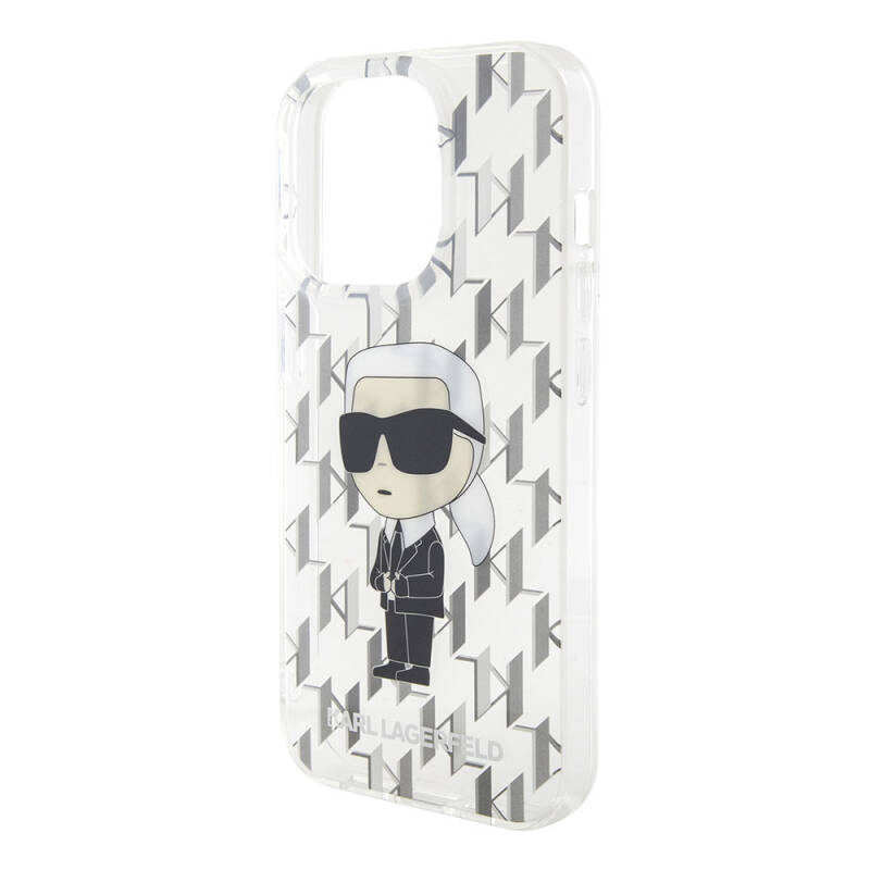 Apple iPhone 15 Pro Max Kılıf Karl Lagerfeld IML İkonik Monogram Orjinal Lisanslı Kapak - 13