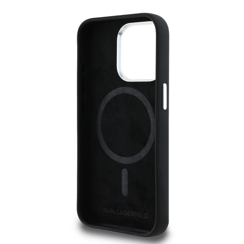 Apple iPhone 15 Pro Max Kılıf Karl Lagerfeld Orjinal Lisanslı Karl & Choupette Sketch Logo Sililkon Kapak - 8