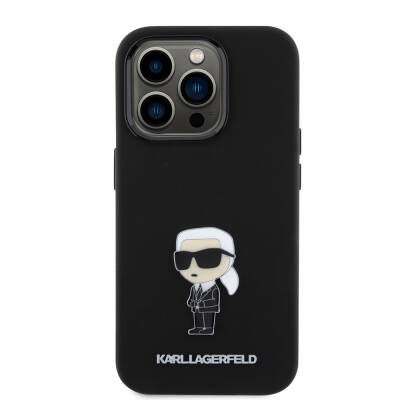 Apple iPhone 15 Pro Max Kılıf Karl Lagerfeld Silikon İkonik Metal Logo Orjinal Lisanslı Kapak - 2