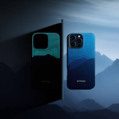 Apple iPhone 15 Pro Max Kılıf M-safe Şarj Özellikli Lumintex Teknolojili Fosforlu Özellikli Aramid Fiber Pitaka Tactile Woven Starpeak Serisi Over The Horizon Kapak - 6