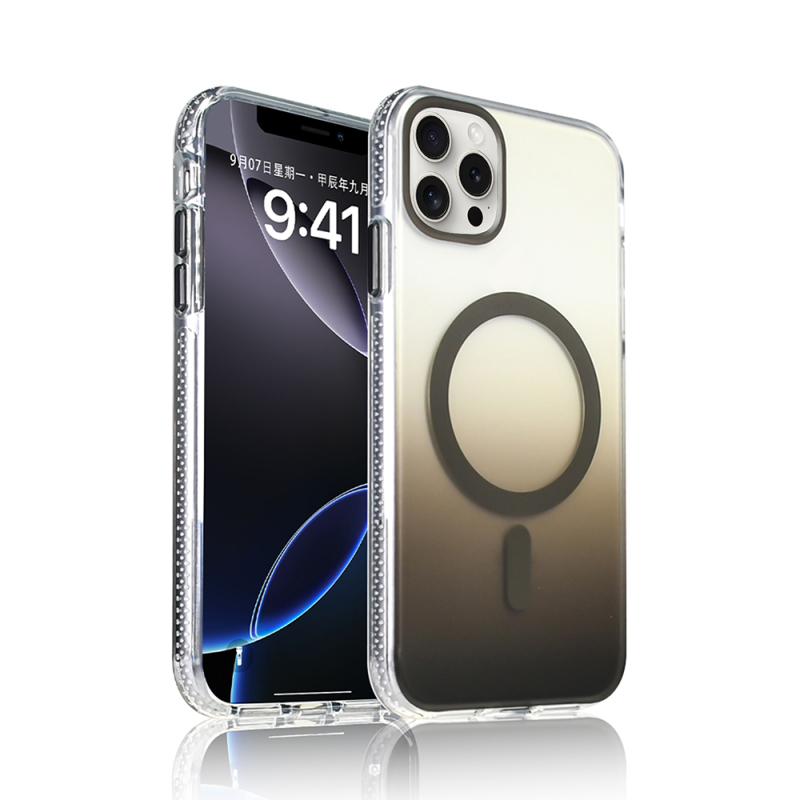 Apple iPhone 15 Pro Max Kılıf M-safe Şarj Özellikli Transparan Renk Geçişli Zore Toros Kapak - 5