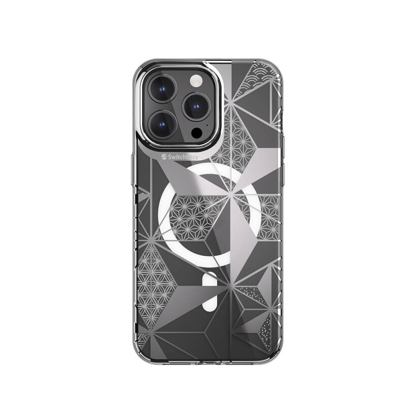 Apple iPhone 15 Pro Max Kılıf Magsafe Şarj Özellikli Çift IMD Baskılı Lisanslı Switcheasy Artist-M Asanoha Kapak - 1