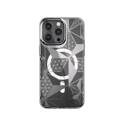 Apple iPhone 15 Pro Max Kılıf Magsafe Şarj Özellikli Çift IMD Baskılı Lisanslı Switcheasy Artist-M Asanoha Kapak - 2