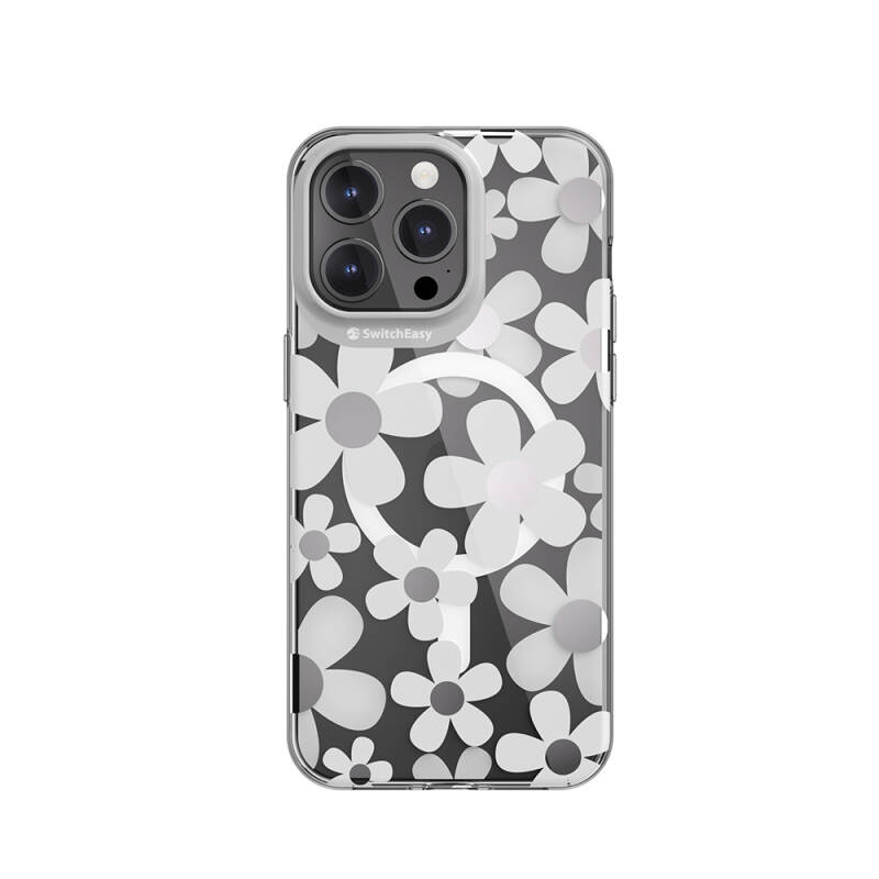 Apple iPhone 15 Pro Max Kılıf Magsafe Şarj Özellikli Çift IMD Baskılı Lisanslı Switcheasy Artist-M Fleur Kapak - 1