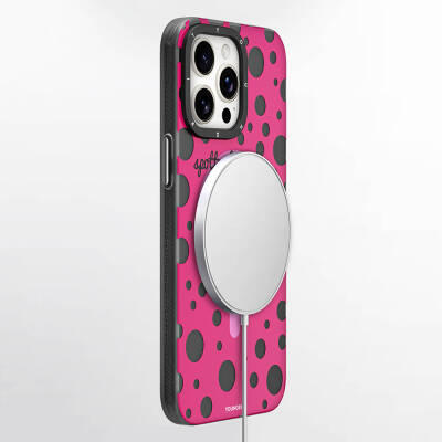 Apple iPhone 15 Pro Max Kılıf Magsafe Şarj Özellikli Polka Dot Desenli Youngkit Spots Serisi Kapak - 7