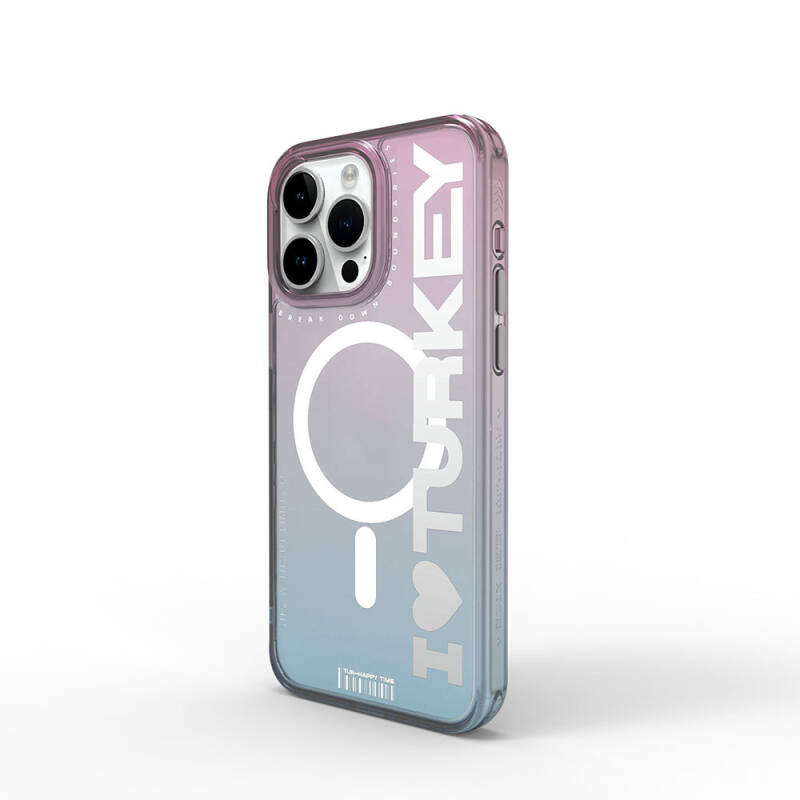 Apple iPhone 15 Pro Max Kılıf Magsafe Şarj Özellikli Transparan Renk Geçişli Wiwu Turkey C Serisi Kapak - 5