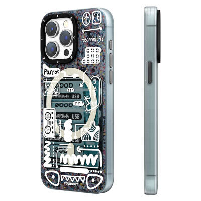 Apple iPhone 15 Pro Max Kılıf Magsafe Şarj Özellikli Youngkit Dark Matter Serisi Kapak - 2