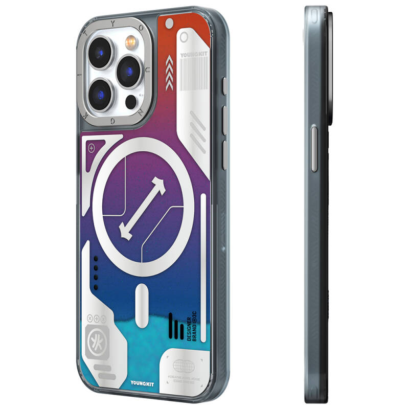Apple iPhone 15 Pro Max Kılıf Magsafe Şarj Özellikli YoungKit Galaxy Serisi Kapak - 3