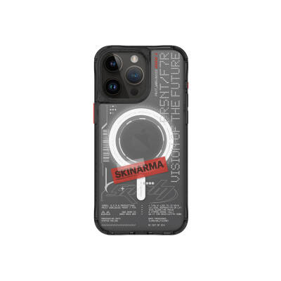 Apple iPhone 15 Pro Max Kılıf SkinArma Magsafe Şarj Özellikli Yazı Desenli Airbag Tasarımlı Orion Kapak - 2