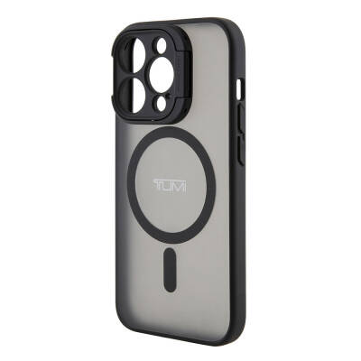 Apple iPhone 15 Pro Max Kılıf TUMI Orjinal Lisanslı Magsafe Şarj Özellikli Kamera Standlı Buzlu Mat Kapak - 17