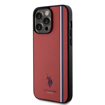 Apple iPhone 15 Pro Max Kılıf U.S. Polo Assn. Orjinal Lisanslı Üç Renk Şerit Tasarımlı Baskı Logolu Kapak - 3