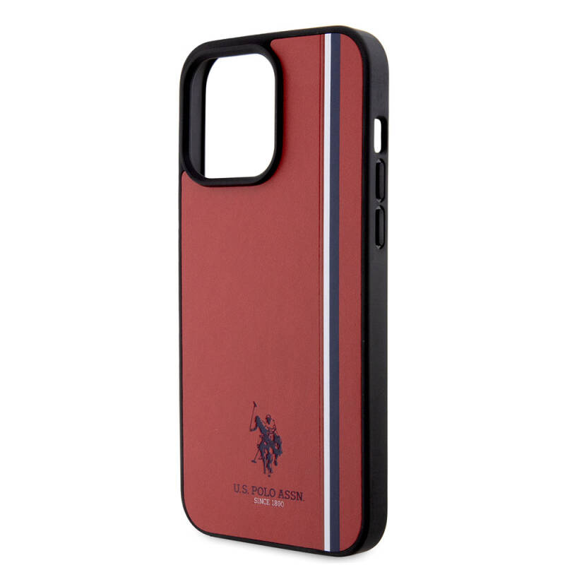 Apple iPhone 15 Pro Max Kılıf U.S. Polo Assn. Orjinal Lisanslı Üç Renk Şerit Tasarımlı Baskı Logolu Kapak - 7
