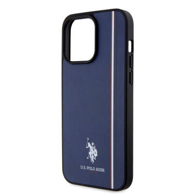 Apple iPhone 15 Pro Max Kılıf U.S. Polo Assn. Orjinal Lisanslı Üç Renk Şerit Tasarımlı Baskı Logolu Kapak - 23