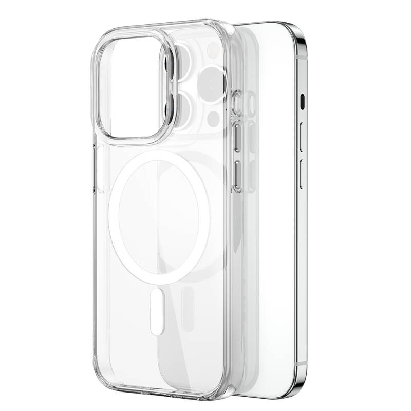Apple iPhone 15 Pro Max Kılıf Wiwu BC-022 Magsafe Şarj Özellikli Şeffaf Transparan Kapak - 1