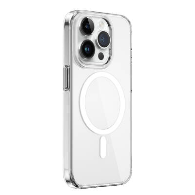 Apple iPhone 15 Pro Max Kılıf Wiwu BC-022 Magsafe Şarj Özellikli Şeffaf Transparan Kapak - 4