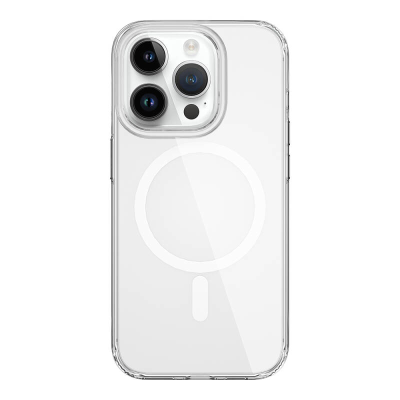 Apple iPhone 15 Pro Max Kılıf Wiwu BC-022 Magsafe Şarj Özellikli Şeffaf Transparan Kapak - 6